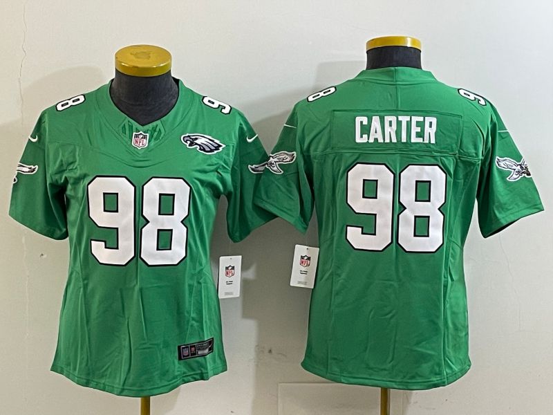Youth Philadelphia Eagles #98 Carter Green three generations 2025 Nike Vapor Limited NFL Jersey style 3